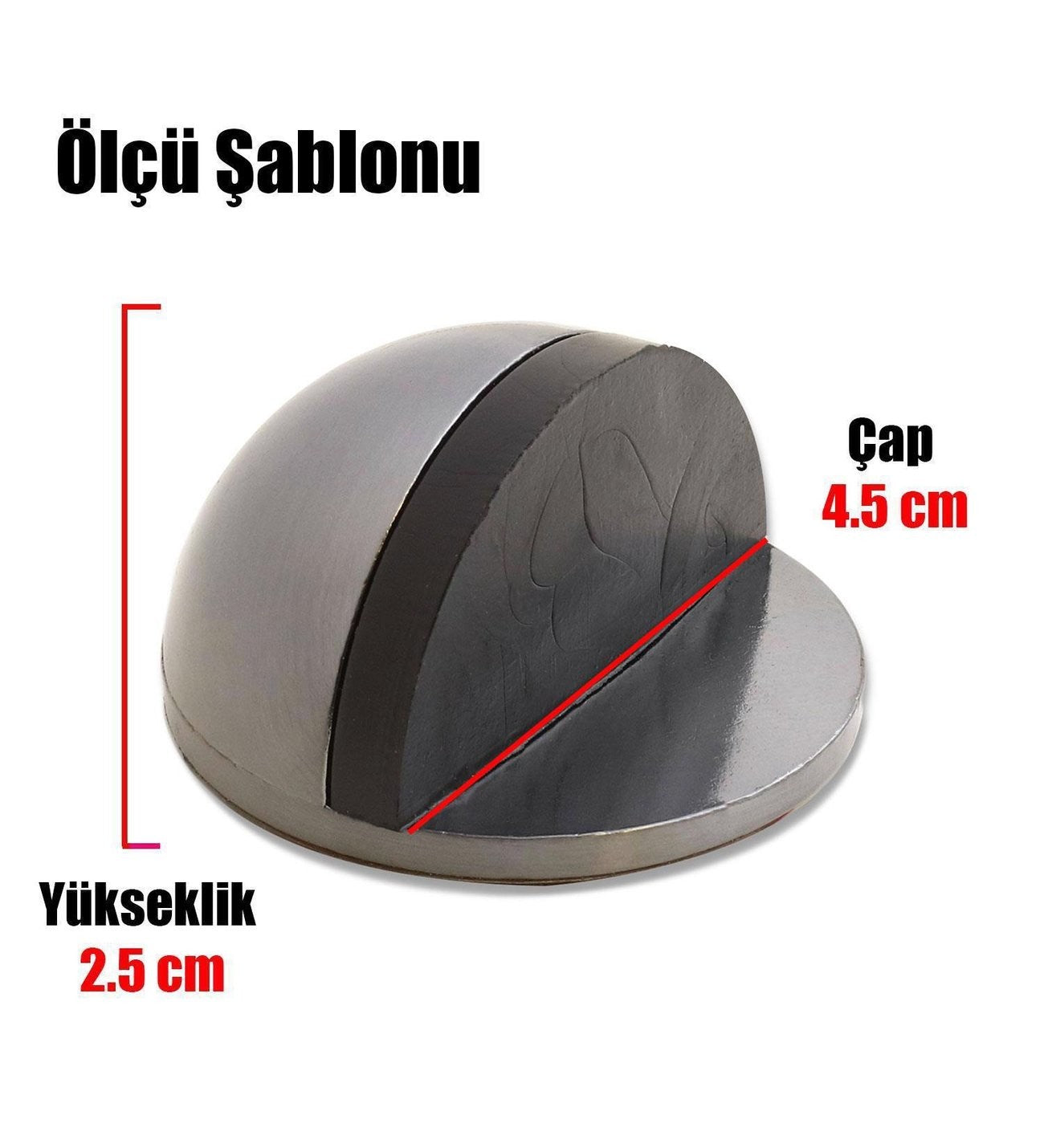 Yarımay Metal Yapışkanlı Kapı Stoperi Kapı Durdurucu Tutucu image 4