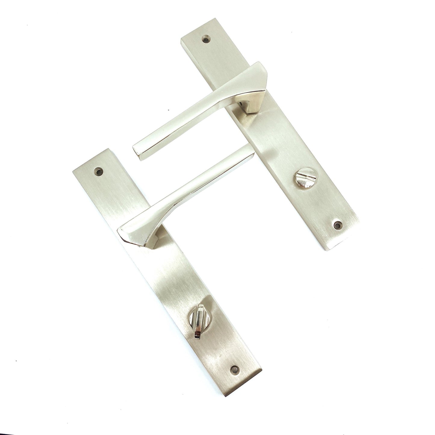 İstanbul Door Handles Lotus Aynalı Nikel Saten Kapı Kolu (WC SAĞ)