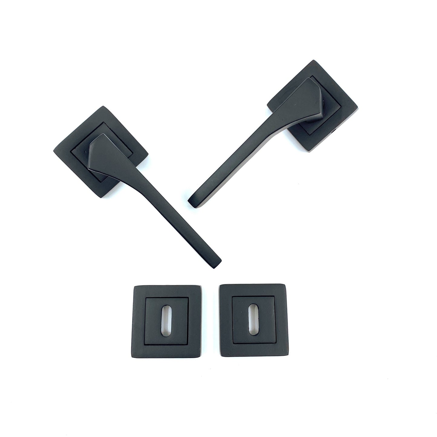 İstanbul Door Handles Lotus Çelik Rozetli Mat Siyah Kapı Kolu ODA