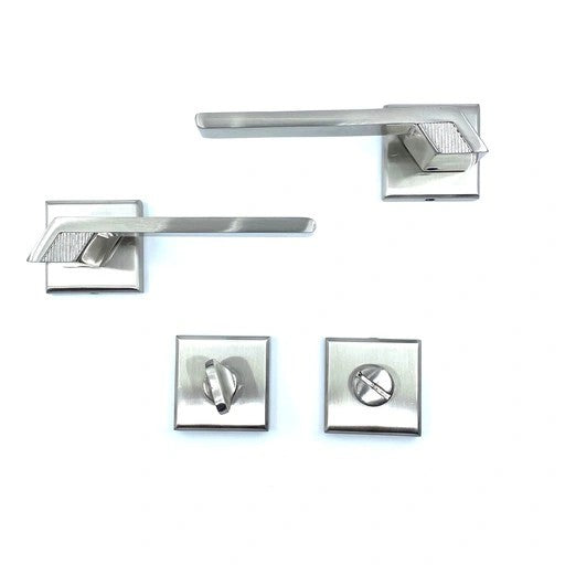Güzel Metal Çanakkale Rozetli Kapı Kolu Nikel İnox image 0