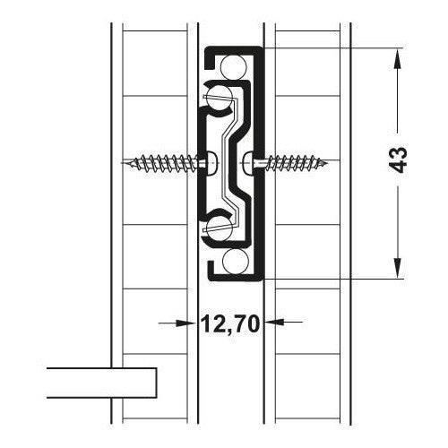 DMK Teleskopik Bilyeli Çekmece Rayı 43mmX45cm 2'li Takım image 2