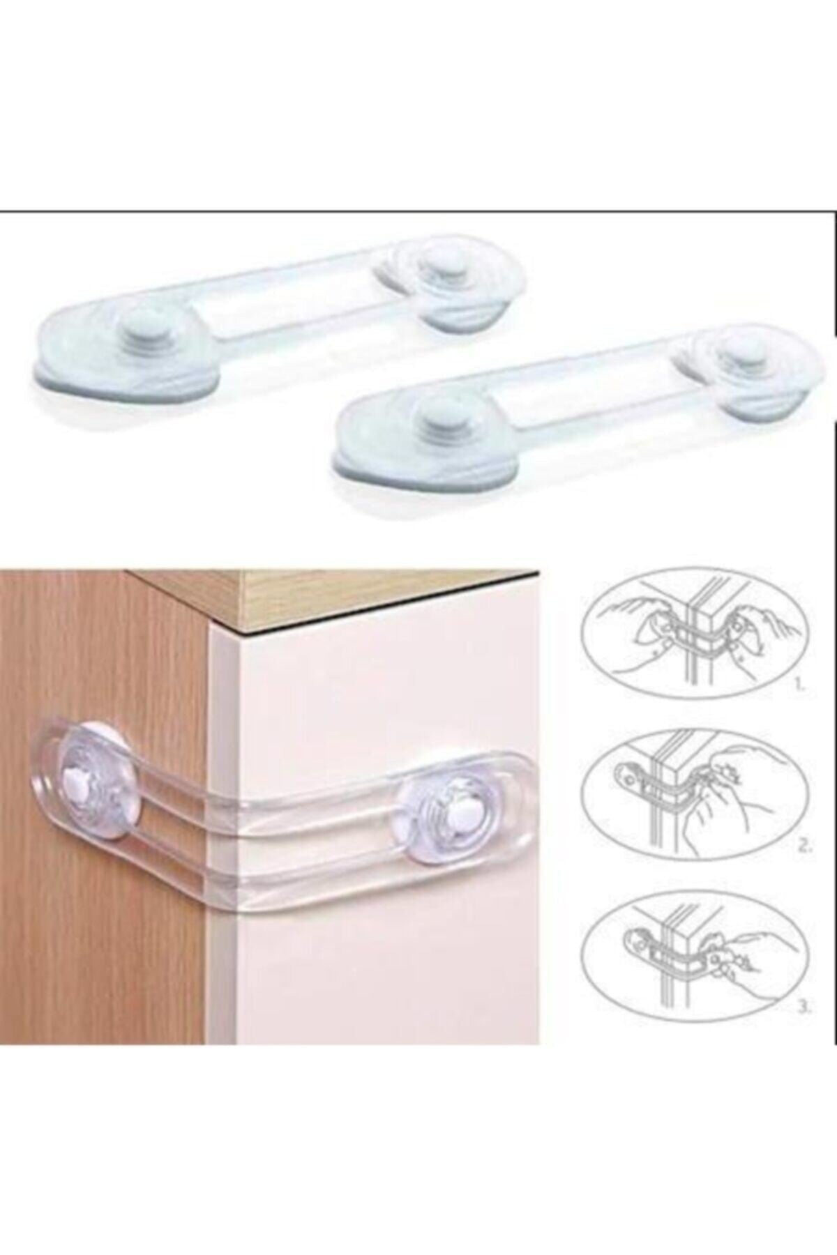 Bebek Çekmece Dolap Güvenlik Kilidi Çok Amaçlı 2 Adet 11 Cm image 0
