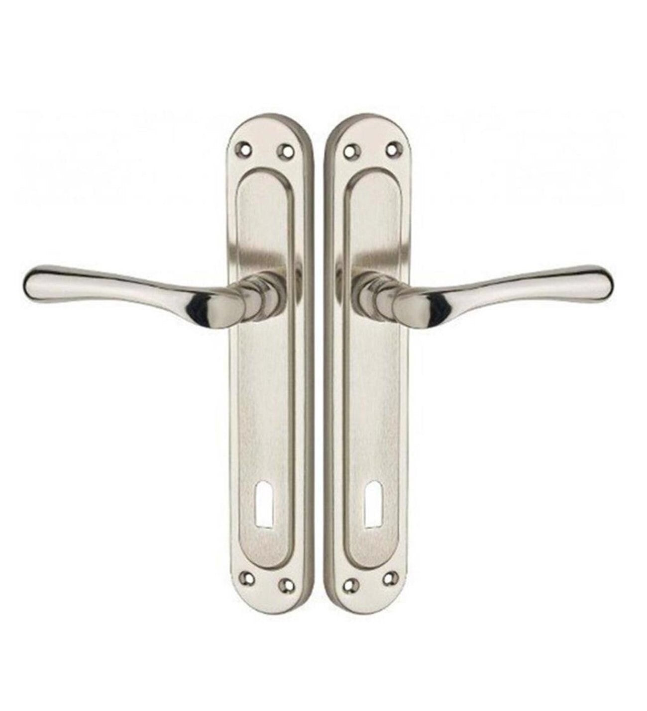 Güzel Metal Kumru Aynalı Kapı Kolu Nikel Saten image 0