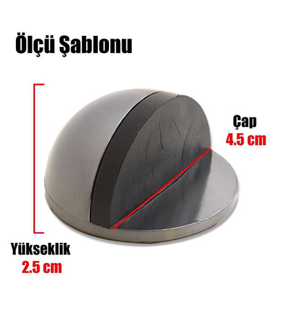 Yarımay Metal Yapışkanlı Kapı Stoperi Kapı Durdurucu Tutucu image 4
