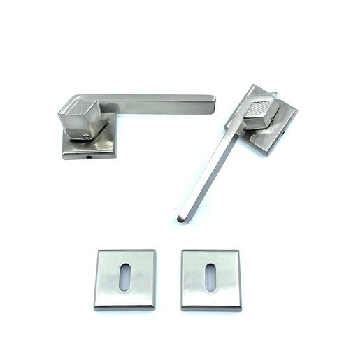 Güzel Metal Çanakkale Rozetli Kapı Kolu Nikel İnox image 0