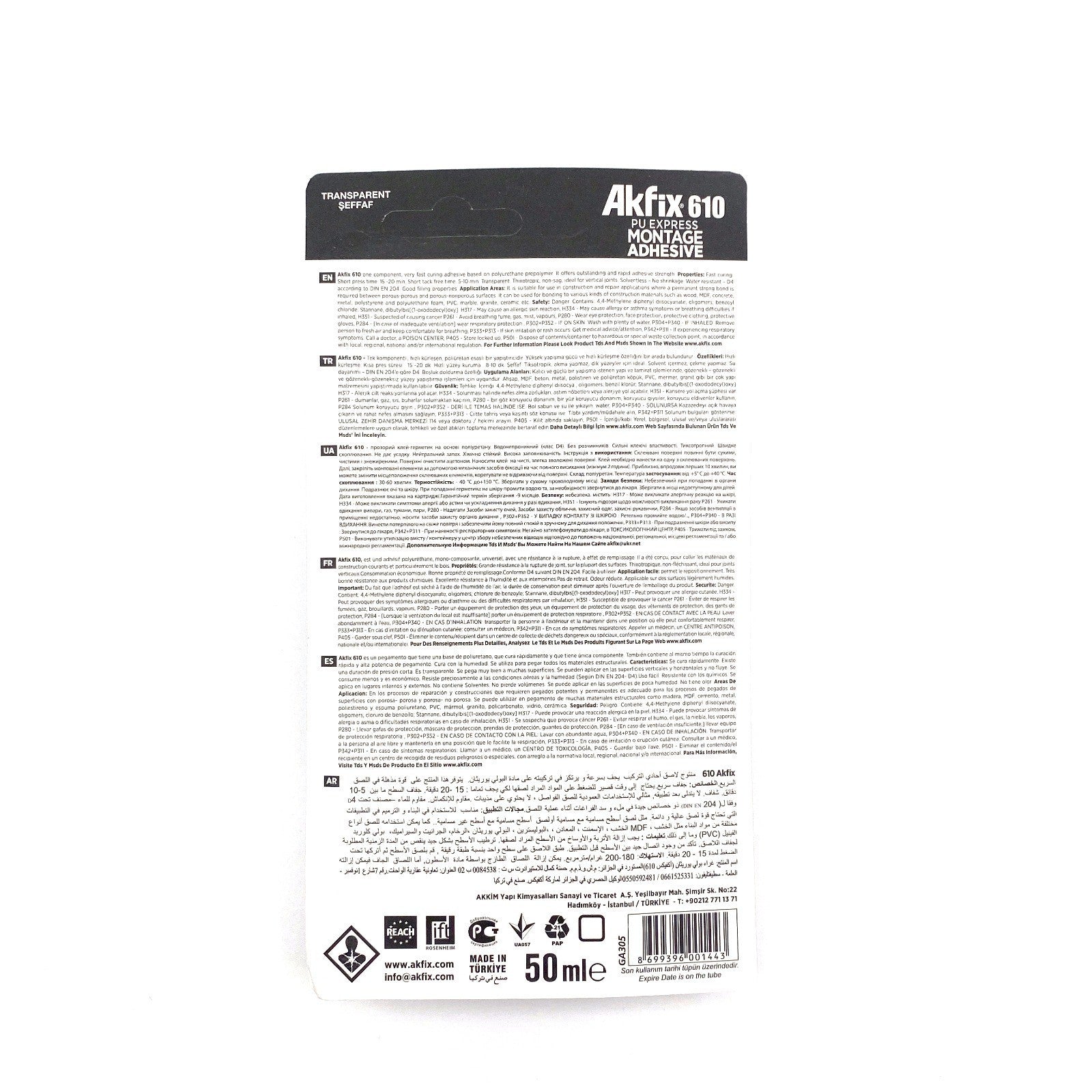 Akfix 610 Ekspres Montaj Yapıştırıcı 50ml Tüp image 1