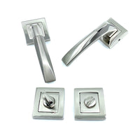 İstanbul Door Handles Kristal Rozetli Kapı Kolu Nikel Saten WC image 0
