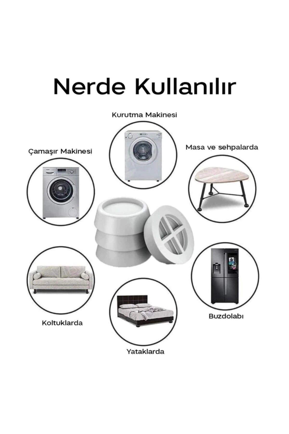 Çamaşır Makinesi Titreşim Önleyici Ayak Cosmiq 4 Adet (SİEMENS - BOSCH - ARÇELİK - VESTEL)