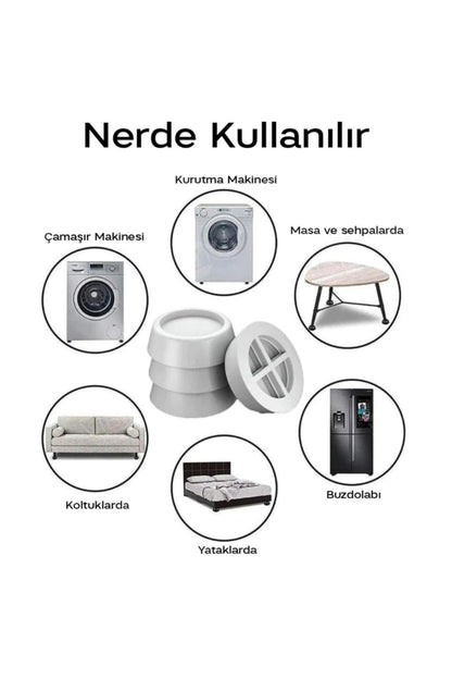 Çamaşır Makinesi Titreşim Önleyici Ayak Cosmiq 4 Adet (SİEMENS - BOSCH - ARÇELİK - VESTEL)