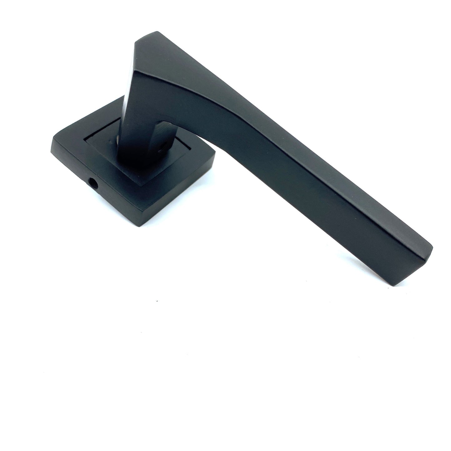 İstanbul Door Handle Lotus Mat Siyah Rozetli Kapı Kolu