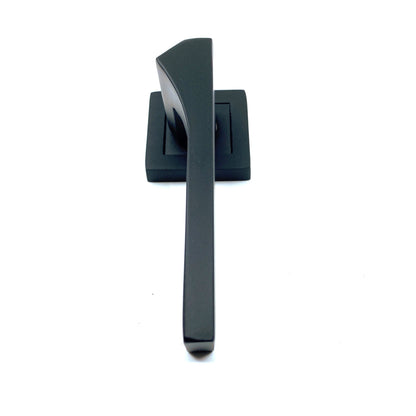 İstanbul Door Handle Lotus Mat Siyah Rozetli Kapı Kolu