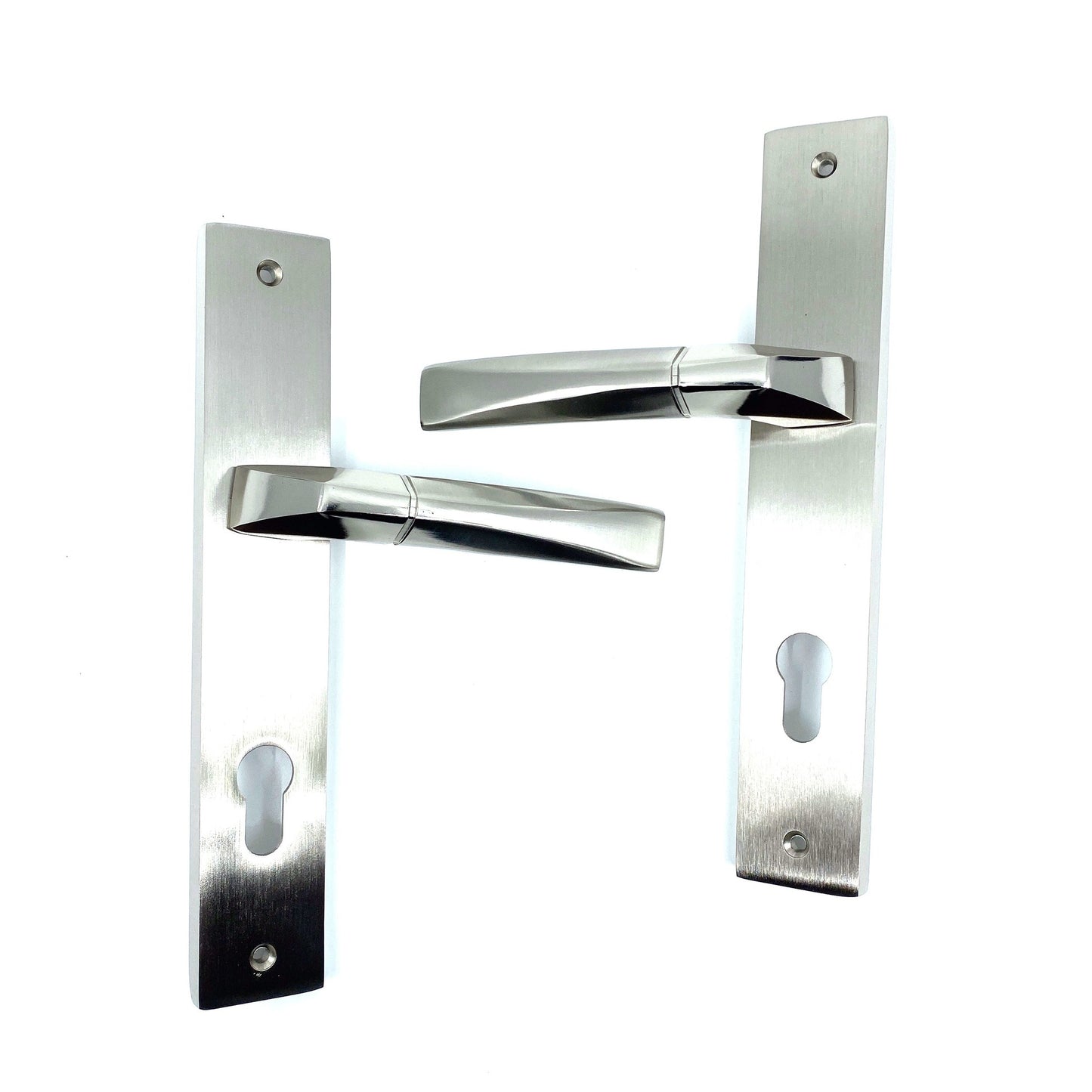 İstanbul Door Handles Kristal Aynalı Nikel Saten Kapı Kolu YALE