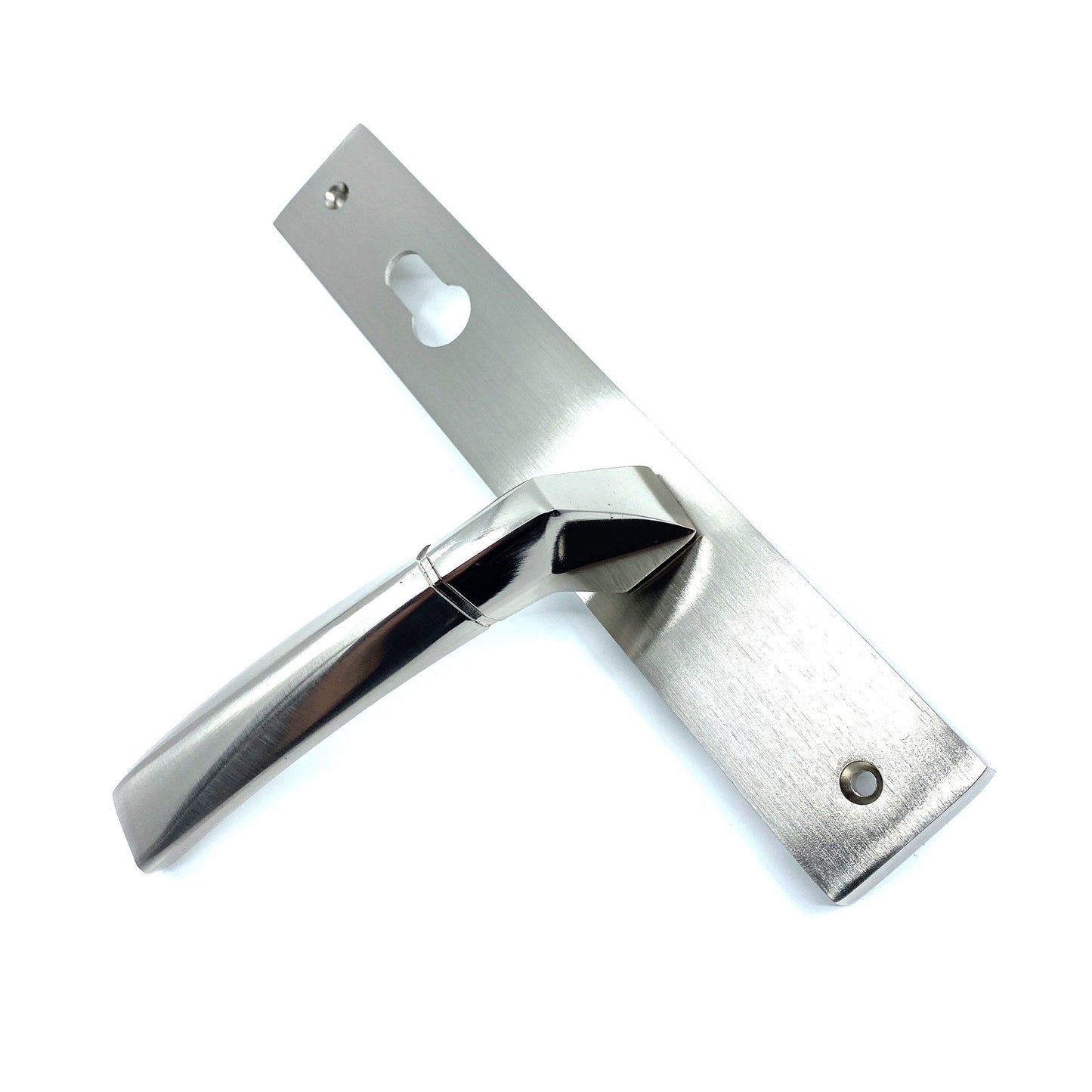 İstanbul Door Handles Kristal Aynalı Nikel Saten Kapı Kolu YALE
