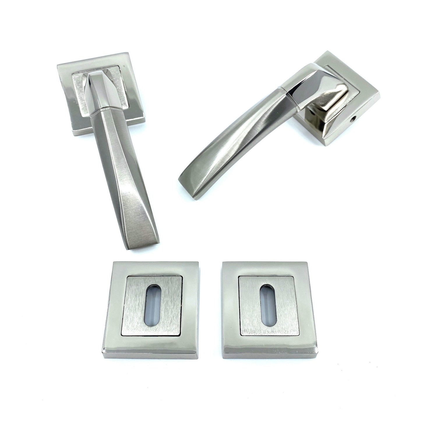 İstanbul Door Handles Kristal Rozetli Kapı Kolu Nikel Saten ODA