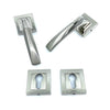 İstanbul Door Handles Kristal Rozetli Kapı Kolu Nikel Saten Yale