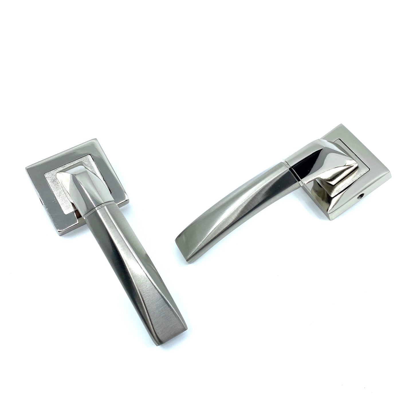 İstanbul Door Handles Kristal Rozetli Kapı Kolu Nikel Saten Yale