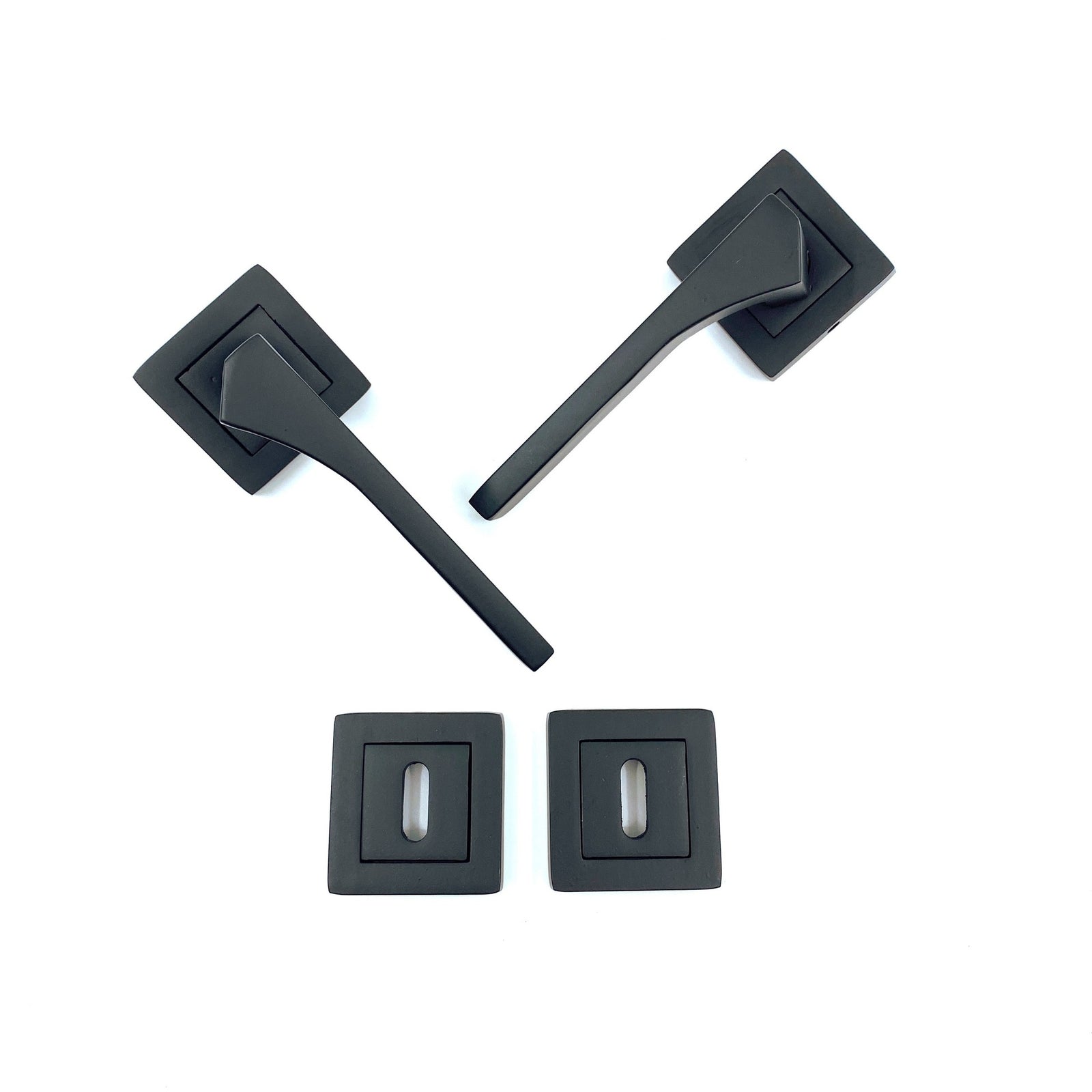 İstanbul Door Handles Lotus Çelik Rozetli Mat Siyah Kapı Kolu ODA