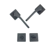 İstanbul Door Handles Lotus Çelik Rozetli Mat Siyah Kapı Kolu WC