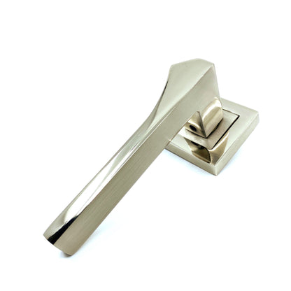 İstanbul Door Handles Lotus Çelik Rozetli Nikel Saten Kapı Kolu WC