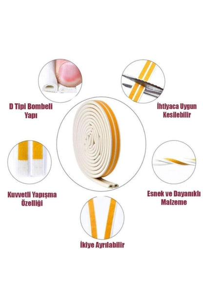 Kapı Ve Pencere Bandı Kauçuk Beyaz 2x5mt