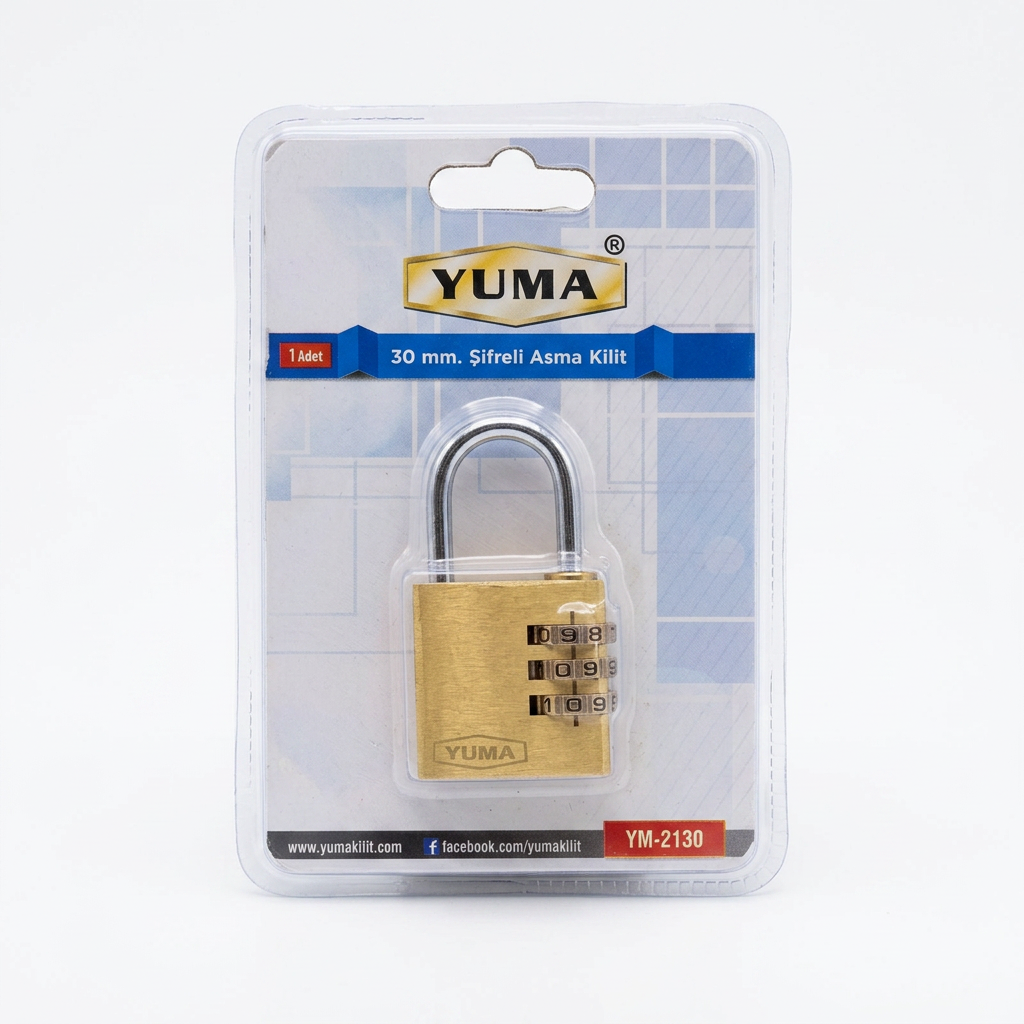 YUMA ŞİFRELİ PİRİNÇ ASMA KİLİT 30MM