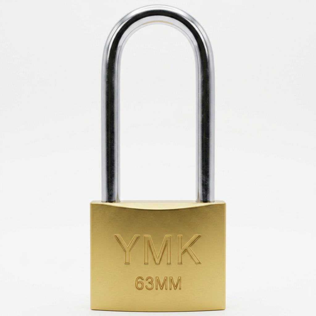 YMK SARI BOYALI UZUN KANCALI DÖKÜM ASMA KİLİT 63mm