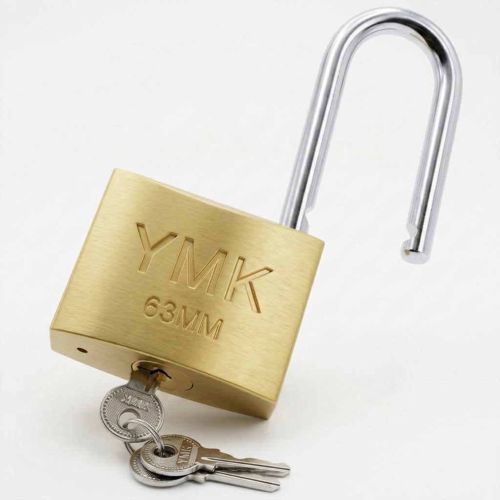 YMK SARI BOYALI UZUN KANCALI DÖKÜM ASMA KİLİT 63mm